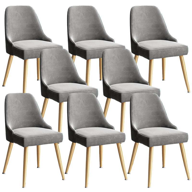 Glam Velvet Side Chair Parsons Upholstered Side Chair for Dining Room Dark Gray 8 Piece Set Brass Gold Clearhalo 'Dining Chairs' 'Dining Tables & Seating' 'dining_chair' 'furn' 'furn_dining_chair' 'Furniture' 'Kitchen & Dining Furniture' 5447509