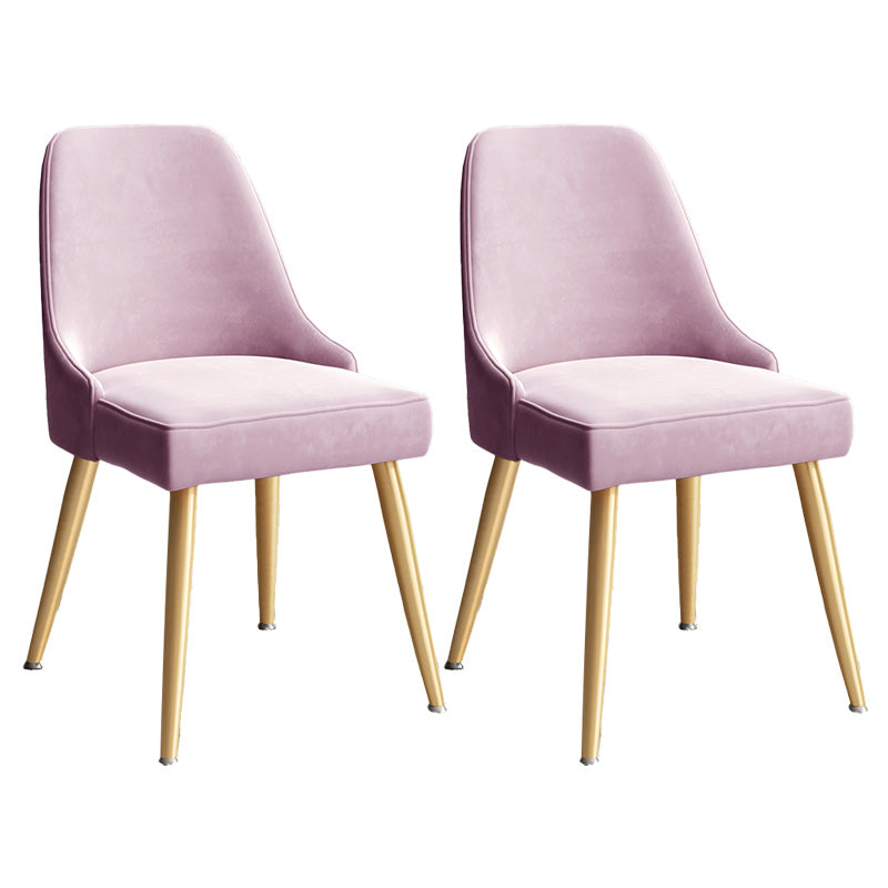Glam Velvet Side Chair Parsons Upholstered Side Chair for Dining Room Pink 2 Piece Set Brass Gold Clearhalo 'Dining Chairs' 'Dining Tables & Seating' 'dining_chair' 'furn' 'furn_dining_chair' 'Furniture' 'Kitchen & Dining Furniture' 5447510