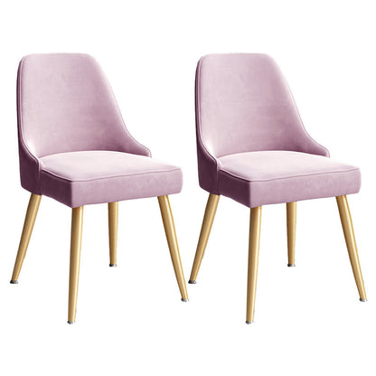 Glam Velvet Side Chair Parsons Upholstered Side Chair for Dining Room Pink 2 Piece Set Brass Gold Clearhalo 'Dining Chairs' 'Dining Tables & Seating' 'dining_chair' 'furn' 'furn_dining_chair' 'Furniture' 'Kitchen & Dining Furniture' 5447510