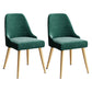Glam Velvet Side Chair Parsons Upholstered Side Chair for Dining Room Green 2 Piece Set Brass Gold Clearhalo 'Dining Chairs' 'Dining Tables & Seating' 'dining_chair' 'furn' 'furn_dining_chair' 'Furniture' 'Kitchen & Dining Furniture' 5447514