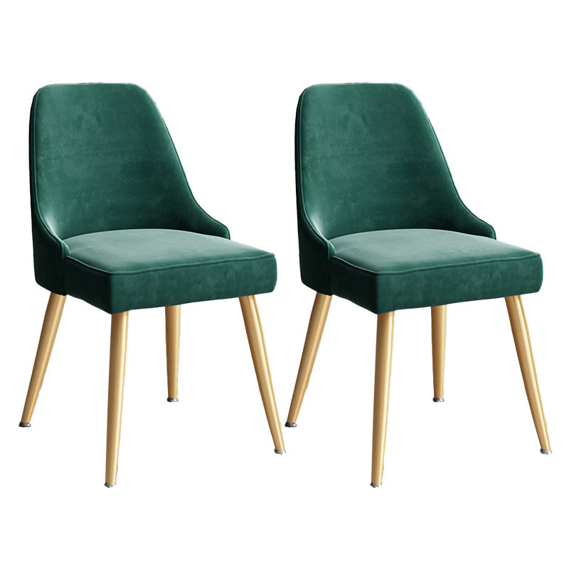 Glam Velvet Side Chair Parsons Upholstered Side Chair for Dining Room Green 2 Piece Set Brass Gold Clearhalo 'Dining Chairs' 'Dining Tables & Seating' 'dining_chair' 'furn' 'furn_dining_chair' 'Furniture' 'Kitchen & Dining Furniture' 5447514