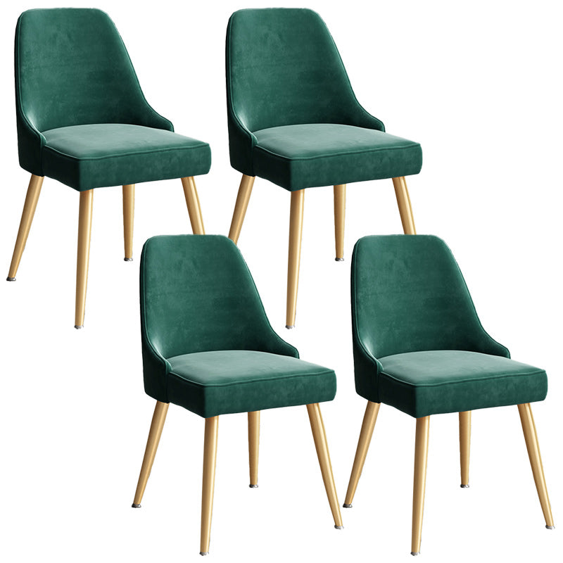 Glam Velvet Side Chair Parsons Upholstered Side Chair for Dining Room Green 4 Piece Set Brass Gold Clearhalo 'Dining Chairs' 'Dining Tables & Seating' 'dining_chair' 'furn' 'furn_dining_chair' 'Furniture' 'Kitchen & Dining Furniture' 5447515