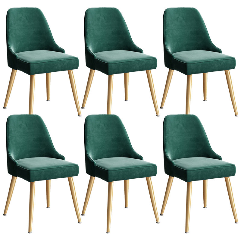 Glam Velvet Side Chair Parsons Upholstered Side Chair for Dining Room Green 6 Piece Set Brass Gold Clearhalo 'Dining Chairs' 'Dining Tables & Seating' 'dining_chair' 'furn' 'furn_dining_chair' 'Furniture' 'Kitchen & Dining Furniture' 5447516