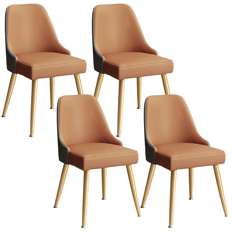Glam Velvet Side Chair Parsons Upholstered Side Chair for Dining Room Brown-Grey 4 Piece Set Brass Gold Clearhalo 'Dining Chairs' 'Dining Tables & Seating' 'dining_chair' 'furn' 'furn_dining_chair' 'Furniture' 'Kitchen & Dining Furniture' 5447519
