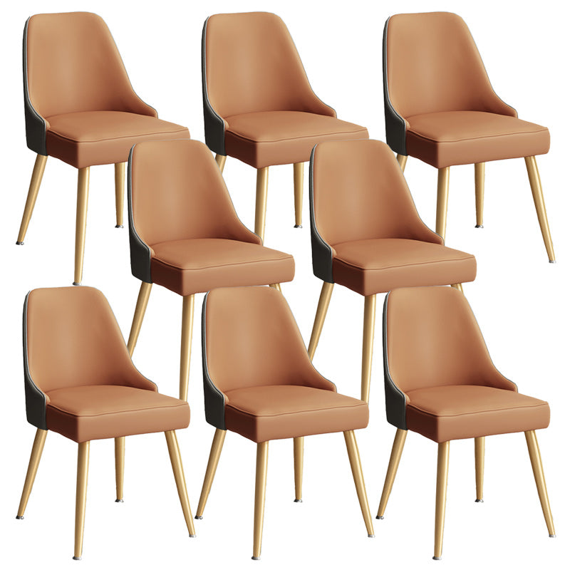 Glam Velvet Side Chair Parsons Upholstered Side Chair for Dining Room Brown-Grey 8 Piece Set Brass Gold Clearhalo 'Dining Chairs' 'Dining Tables & Seating' 'dining_chair' 'furn' 'furn_dining_chair' 'Furniture' 'Kitchen & Dining Furniture' 5447521