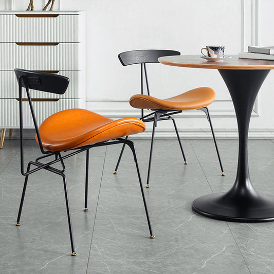 Chaise latéral de salle à manger rembourrée en métal chaise latérale industrielle