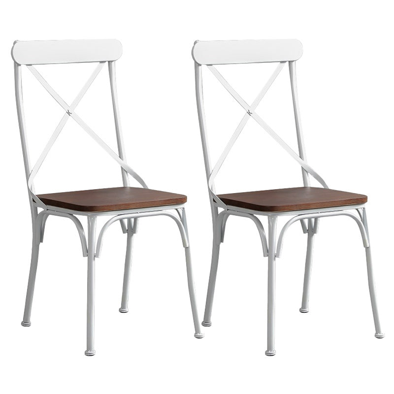 Industriële kienden achterzijde stoel stoel metalen armloze eetkamerstoel voor brasserie