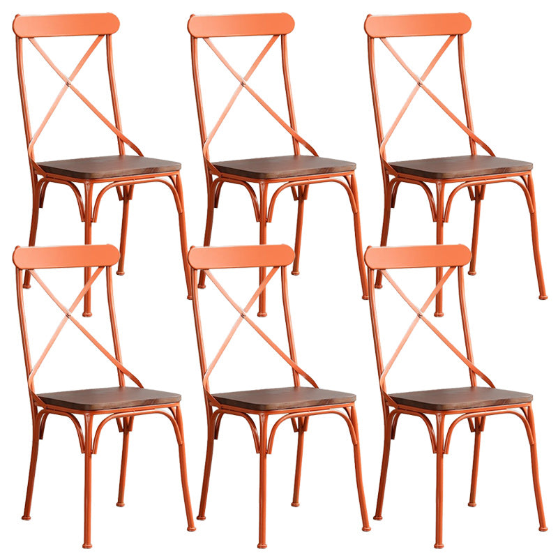 Industriële kienden achterzijde stoel stoel metalen armloze eetkamerstoel voor brasserie