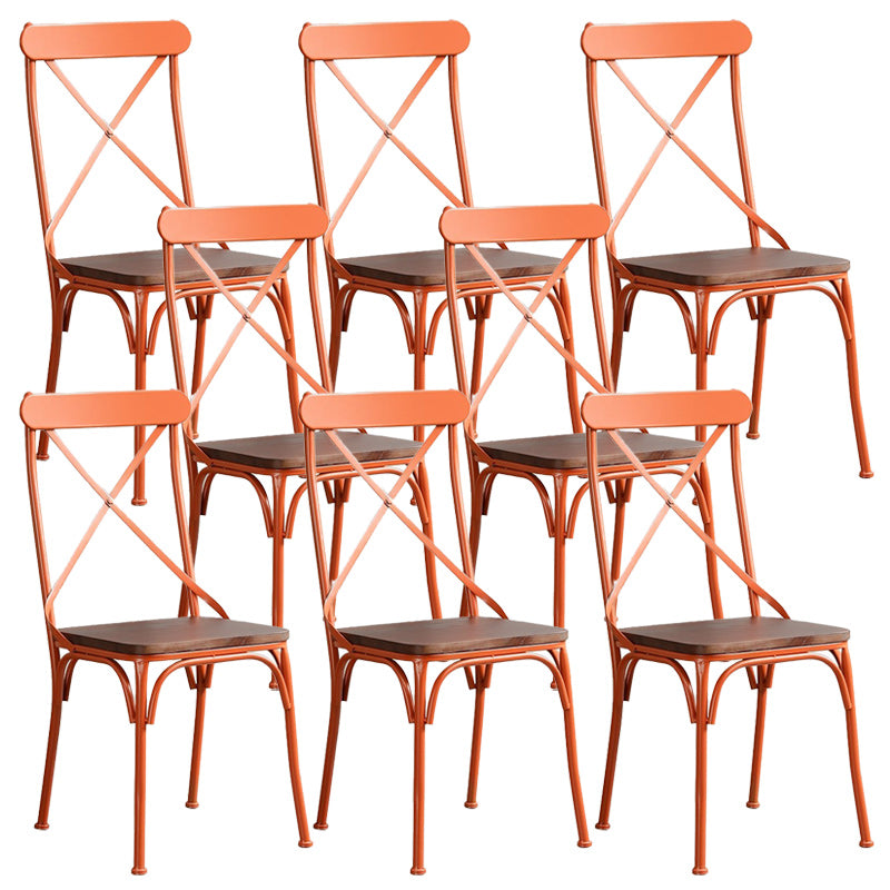 Industriële kienden achterzijde stoel stoel metalen armloze eetkamerstoel voor brasserie