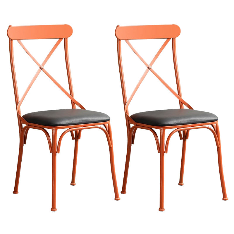 Industriële kienden achterzijde stoel stoel metalen armloze eetkamerstoel voor brasserie
