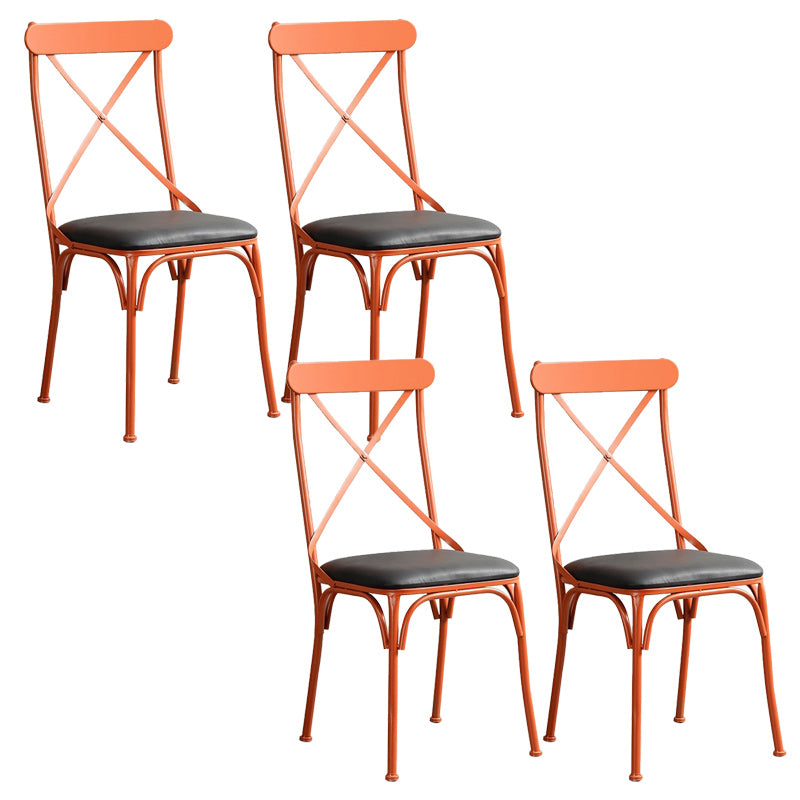 Industriële kienden achterzijde stoel stoel metalen armloze eetkamerstoel voor brasserie