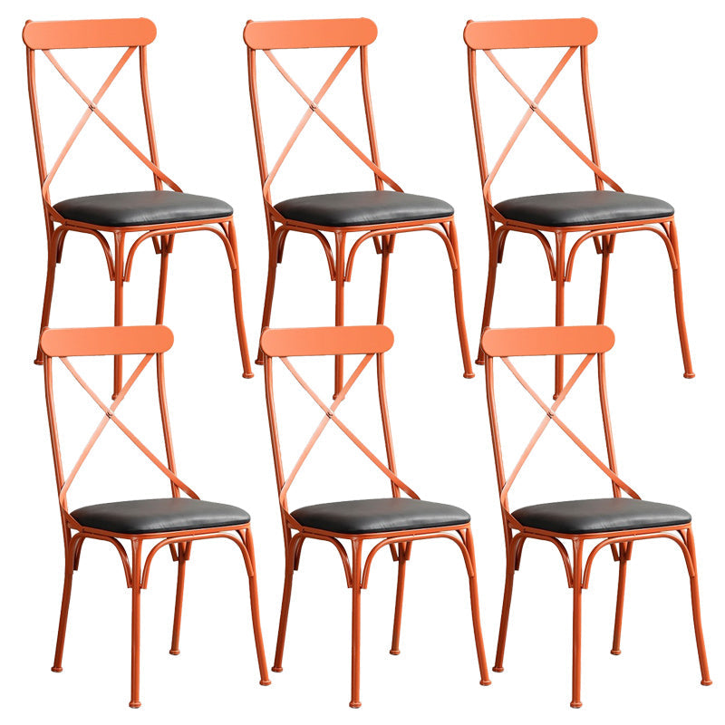 Industriële kienden achterzijde stoel stoel metalen armloze eetkamerstoel voor brasserie