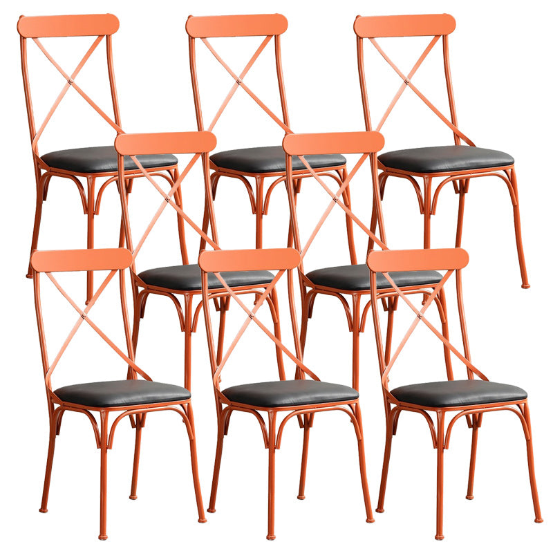 Industriële kienden achterzijde stoel stoel metalen armloze eetkamerstoel voor brasserie