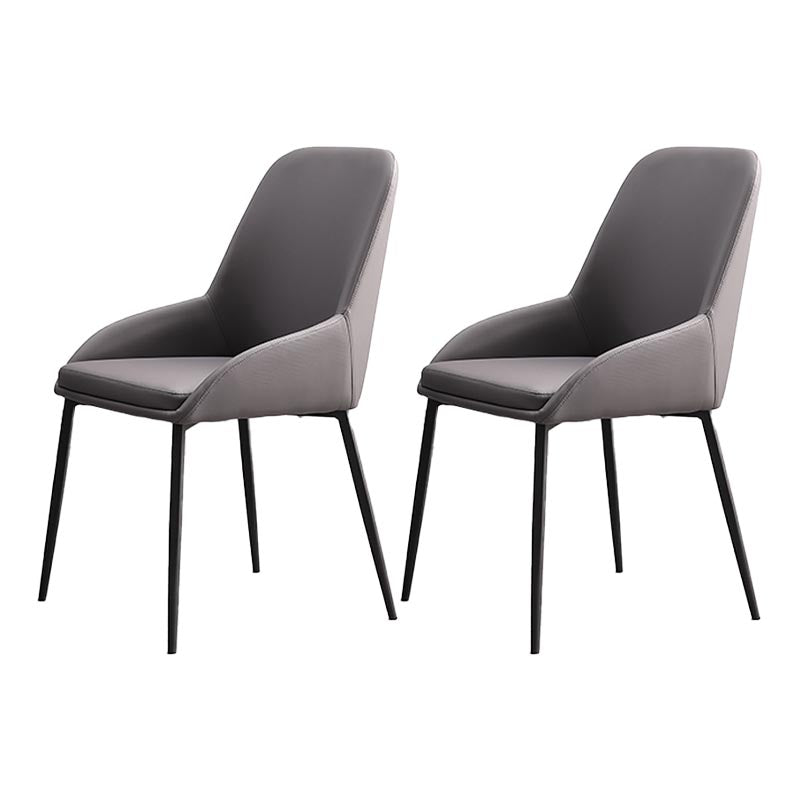 Modern Style Chairs Dining Arm Chairs with Metal Legs for Kitchen Grey 2 Piece Set Clearhalo 'Dining Chairs' 'Dining Tables & Seating' 'dining_chair' 'furn' 'furn_dining_chair' 'Furniture' 'Kitchen & Dining Furniture' 5447636