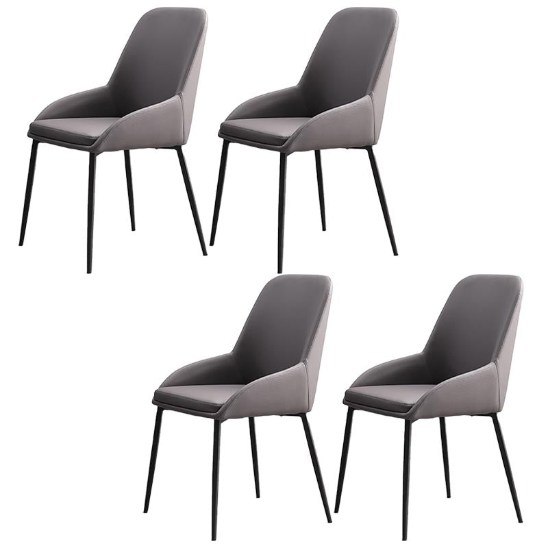 Modern Style Chairs Dining Arm Chairs with Metal Legs for Kitchen Grey 4 Piece Set Clearhalo 'Dining Chairs' 'Dining Tables & Seating' 'dining_chair' 'furn' 'furn_dining_chair' 'Furniture' 'Kitchen & Dining Furniture' 5447638