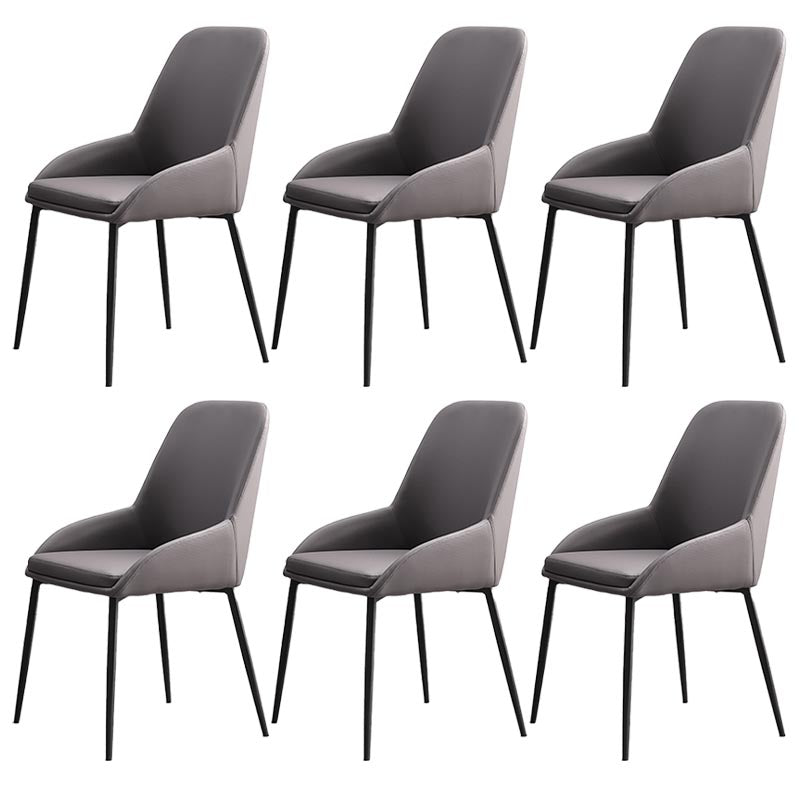 Modern Style Chairs Dining Arm Chairs with Metal Legs for Kitchen Grey 6 Piece Set Clearhalo 'Dining Chairs' 'Dining Tables & Seating' 'dining_chair' 'furn' 'furn_dining_chair' 'Furniture' 'Kitchen & Dining Furniture' 5447640