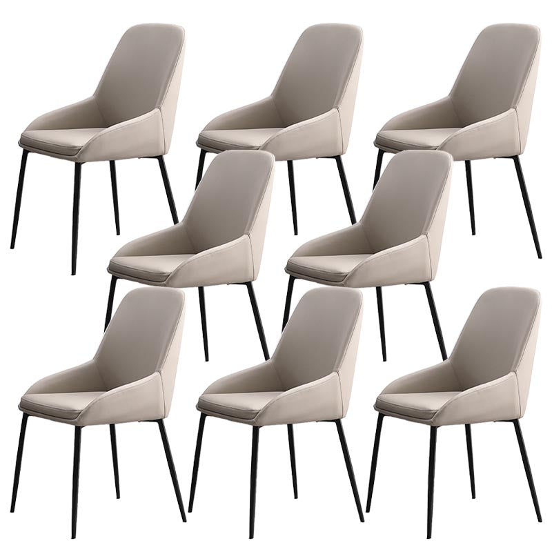 Modern Style Chairs Dining Arm Chairs with Metal Legs for Kitchen Off-White 8 Piece Set Clearhalo 'Dining Chairs' 'Dining Tables & Seating' 'dining_chair' 'furn' 'furn_dining_chair' 'Furniture' 'Kitchen & Dining Furniture' 5447649