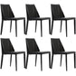 Modern Dining Chairs Armless Chairs with Metal Legs for Kitchen Black 6 Piece Set Clearhalo 'Dining Chairs' 'Dining Tables & Seating' 'dining_chair' 'furn' 'furn_dining_chair' 'Furniture' 'Kitchen & Dining Furniture' 5447660