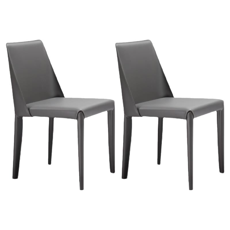 Modern Dining Chairs Armless Chairs with Metal Legs for Kitchen Dark Gray 2 Piece Set Clearhalo 'Dining Chairs' 'Dining Tables & Seating' 'dining_chair' 'furn' 'furn_dining_chair' 'Furniture' 'Kitchen & Dining Furniture' 5447664