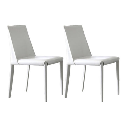 Modern Dining Chairs Armless Chairs with Metal Legs for Kitchen White 2 Piece Set Clearhalo 'Dining Chairs' 'Dining Tables & Seating' 'dining_chair' 'furn' 'furn_dining_chair' 'Furniture' 'Kitchen & Dining Furniture' 5447672