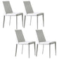 Modern Dining Chairs Armless Chairs with Metal Legs for Kitchen White 4 Piece Set Clearhalo 'Dining Chairs' 'Dining Tables & Seating' 'dining_chair' 'furn' 'furn_dining_chair' 'Furniture' 'Kitchen & Dining Furniture' 5447675