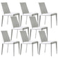 Modern Dining Chairs Armless Chairs with Metal Legs for Kitchen White 8 Piece Set Clearhalo 'Dining Chairs' 'Dining Tables & Seating' 'dining_chair' 'furn' 'furn_dining_chair' 'Furniture' 'Kitchen & Dining Furniture' 5447679