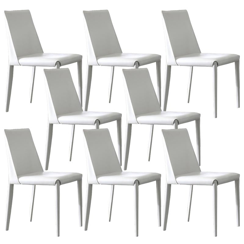 Modern Dining Chairs Armless Chairs with Metal Legs for Kitchen White 8 Piece Set Clearhalo 'Dining Chairs' 'Dining Tables & Seating' 'dining_chair' 'furn' 'furn_dining_chair' 'Furniture' 'Kitchen & Dining Furniture' 5447679