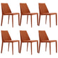 Modern Dining Chairs Armless Chairs with Metal Legs for Kitchen Orange 6 Piece Set Clearhalo 'Dining Chairs' 'Dining Tables & Seating' 'dining_chair' 'furn' 'furn_dining_chair' 'Furniture' 'Kitchen & Dining Furniture' 5447682