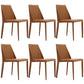 Modern Dining Chairs Armless Chairs with Metal Legs for Kitchen Light Brown 6 Piece Set Clearhalo 'Dining Chairs' 'Dining Tables & Seating' 'dining_chair' 'furn' 'furn_dining_chair' 'Furniture' 'Kitchen & Dining Furniture' 5447686