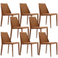 Modern Dining Chairs Armless Chairs with Metal Legs for Kitchen Light Brown 8 Piece Set Clearhalo 'Dining Chairs' 'Dining Tables & Seating' 'dining_chair' 'furn' 'furn_dining_chair' 'Furniture' 'Kitchen & Dining Furniture' 5447687