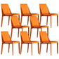 Modern Dining Chairs Armless Chairs with Metal Legs for Kitchen Orange 8 Piece Set Clearhalo 'Dining Chairs' 'Dining Tables & Seating' 'dining_chair' 'furn' 'furn_dining_chair' 'Furniture' 'Kitchen & Dining Furniture' 5447691