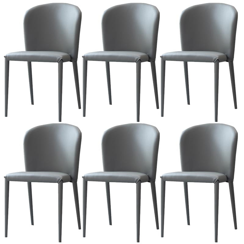 Modern Style Dining Chairs Armless Chairs with Metal Legs for Kitchen