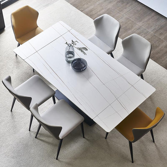 Contemporary Dining Chairs Armless Chairs with Metal Legs for Kitchen Clearhalo 'Dining Chairs' 'Dining Tables & Seating' 'dining_chair' 'furn' 'furn_dining_chair' 'Furniture' 'Kitchen & Dining Furniture' 5447792