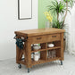 Industrial Stationary Kitchen Cart Wood Rectangular Kitchen Island Cart Brown Clearhalo 'furn' 'furn_kitchen_islands_carts' 'Furniture' 'Kitchen & Dining Furniture' 'Kitchen Islands & Carts' 'kitchen_islands_carts' 5447830