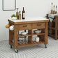 Industrial Stationary Kitchen Cart Wood Rectangular Kitchen Island Cart Clearhalo 'furn' 'furn_kitchen_islands_carts' 'Furniture' 'Kitchen & Dining Furniture' 'Kitchen Islands & Carts' 'kitchen_islands_carts' 5447836