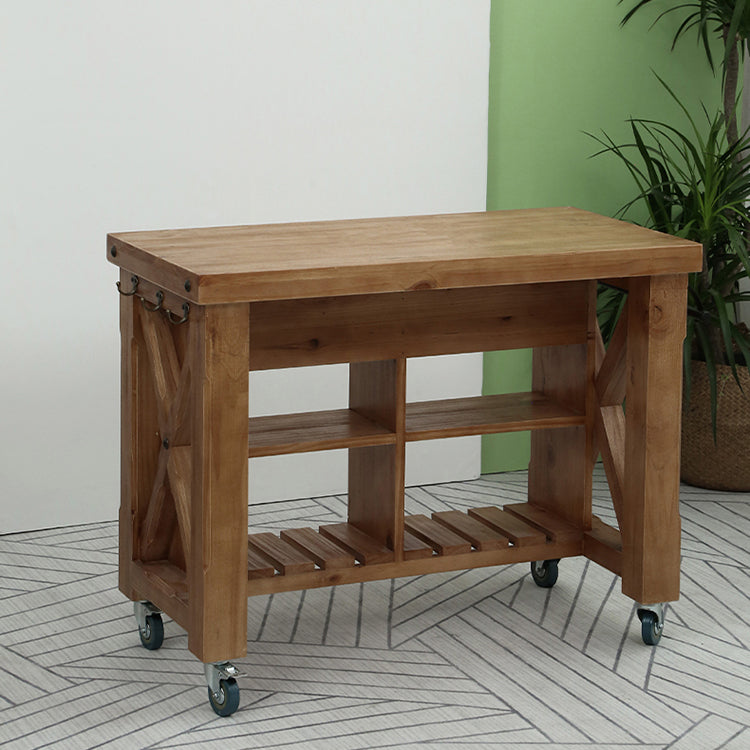 Industrial Stationary Kitchen Cart Wood Rectangular Kitchen Island Cart Clearhalo 'furn' 'furn_kitchen_islands_carts' 'Furniture' 'Kitchen & Dining Furniture' 'Kitchen Islands & Carts' 'kitchen_islands_carts' 5447837
