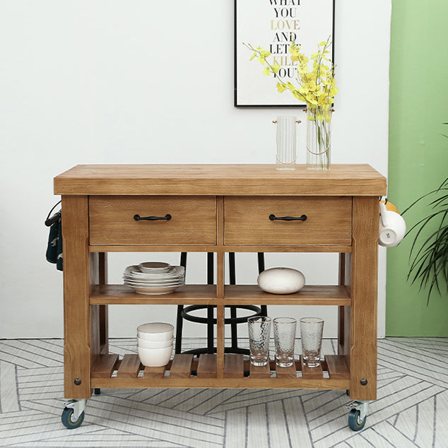 Industrial Stationary Kitchen Cart Wood Rectangular Kitchen Island Cart Clearhalo 'furn' 'furn_kitchen_islands_carts' 'Furniture' 'Kitchen & Dining Furniture' 'Kitchen Islands & Carts' 'kitchen_islands_carts' 5447838