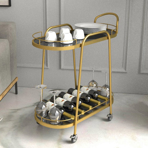 32.28" High Rolling Contemporary Prep Table Wooden Prep Table Gold 2 Clearhalo 'furn' 'furn_kitchen_islands_carts' 'Furniture' 'Kitchen & Dining Furniture' 'Kitchen Islands & Carts' 'kitchen_islands_carts' 5447850