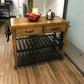 Industrial Rolling Kitchen Cart Wood Rectangular Kitchen Island Cart Clearhalo 'furn' 'furn_kitchen_islands_carts' 'Furniture' 'Kitchen & Dining Furniture' 'Kitchen Islands & Carts' 'kitchen_islands_carts' 5447872