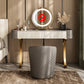 Dresser Makeup Counter With 2 Storage Drawers and Stool for Bedroom Makeup Vanity & Stools Gold Clearhalo 'Bedroom Furniture' 'furn' 'furn_makeup_vanities' 'Furniture' 'Makeup Vanities' 'makeup_vanities' 5450828