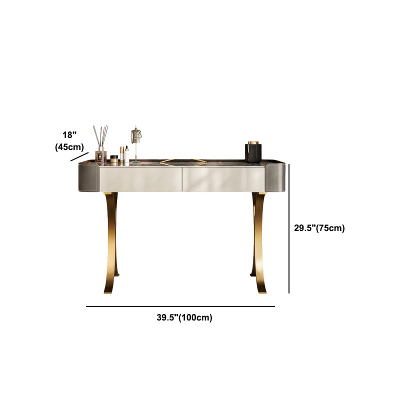 Dresser Makeup Counter With 2 Storage Drawers and Stool for Bedroom Clearhalo 'Bedroom Furniture' 'furn' 'furn_makeup_vanities' 'Furniture' 'Makeup Vanities' 'makeup_vanities' 5450832