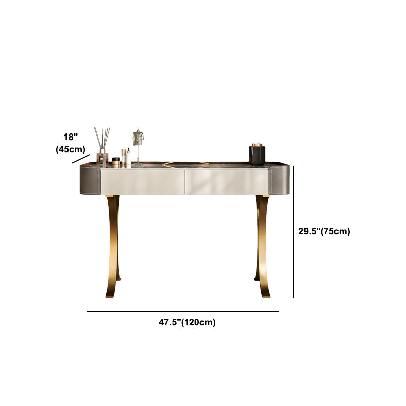 Dresser Makeup Counter With 2 Storage Drawers and Stool for Bedroom Clearhalo 'Bedroom Furniture' 'furn' 'furn_makeup_vanities' 'Furniture' 'Makeup Vanities' 'makeup_vanities' 5450833