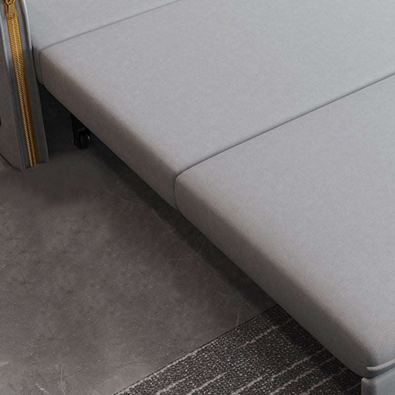 Canapé canapé de lit contemporain résistant aux taches en cuir en cuir en gris