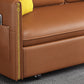 Convertible Contemporary Square Arm Faux Leather Bed Sofa Couch