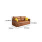 Convertible Contemporary Square Arm Faux Leather Bed Sofa Couch