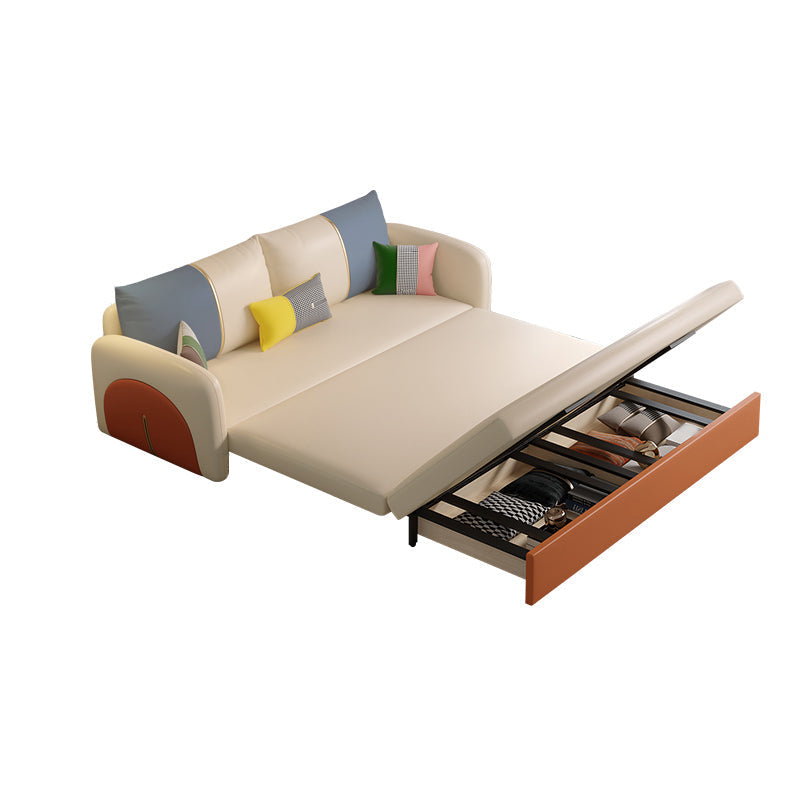 Divano convertibile contemporaneo di divano convertibile contemporaneo a braccio quadrato in finta pelle