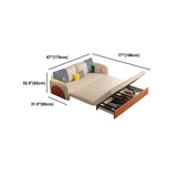 Faux Leather Square Arm Sofa Contemporary Convertible Sofa Bed