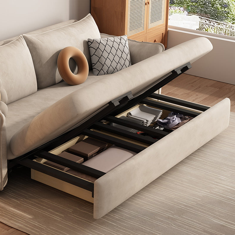 コンバーチブルフェイクレザーコンテンポラリースクエアアームベッドの灰色のセッピー