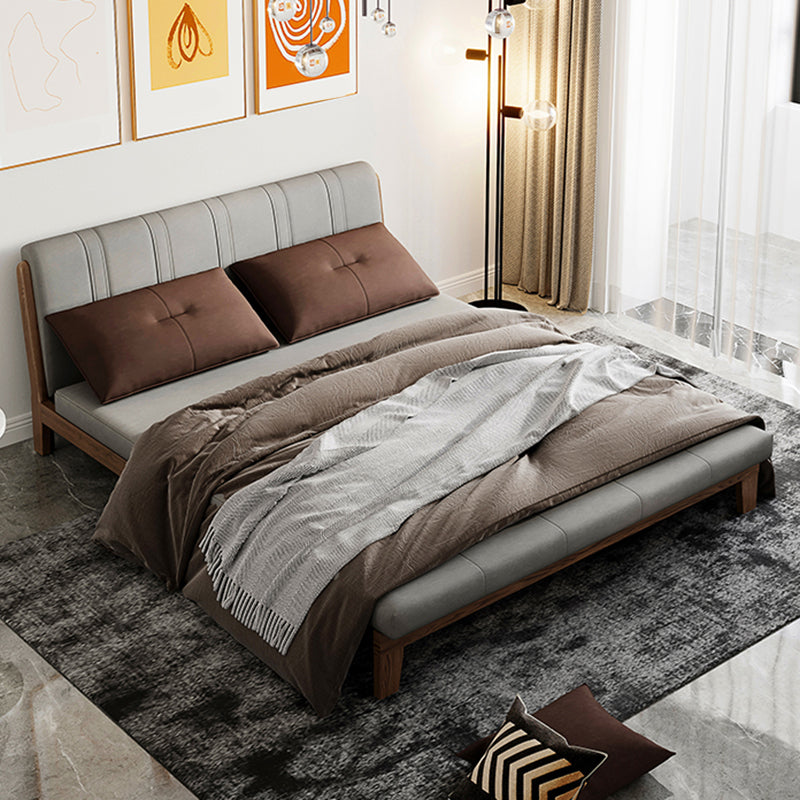 Faux Leather Armless Contemporary Bed Settee with Pillows in Grey 39"L x 35.5"W x 35.5"H Clearhalo 'furn' 'furn_sofas' 'Furniture' 'Living Room Furniture' 'Sofa' 'sofas' 5450995