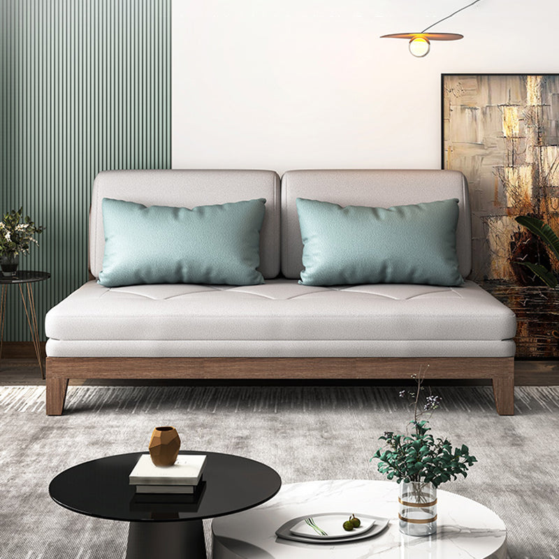 Contemporary Convertible Armless Faux Leather Stain Resistant Bed Settee 59"L x 40"W x 35"H Clearhalo 'furn' 'furn_sofas' 'Furniture' 'Living Room Furniture' 'Sofa' 'sofas' 5451004